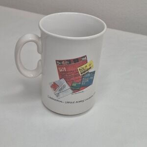 Vintage 80s David Cheesebrough Mug 3M Scotch‎ Post-it diskettes Made in England